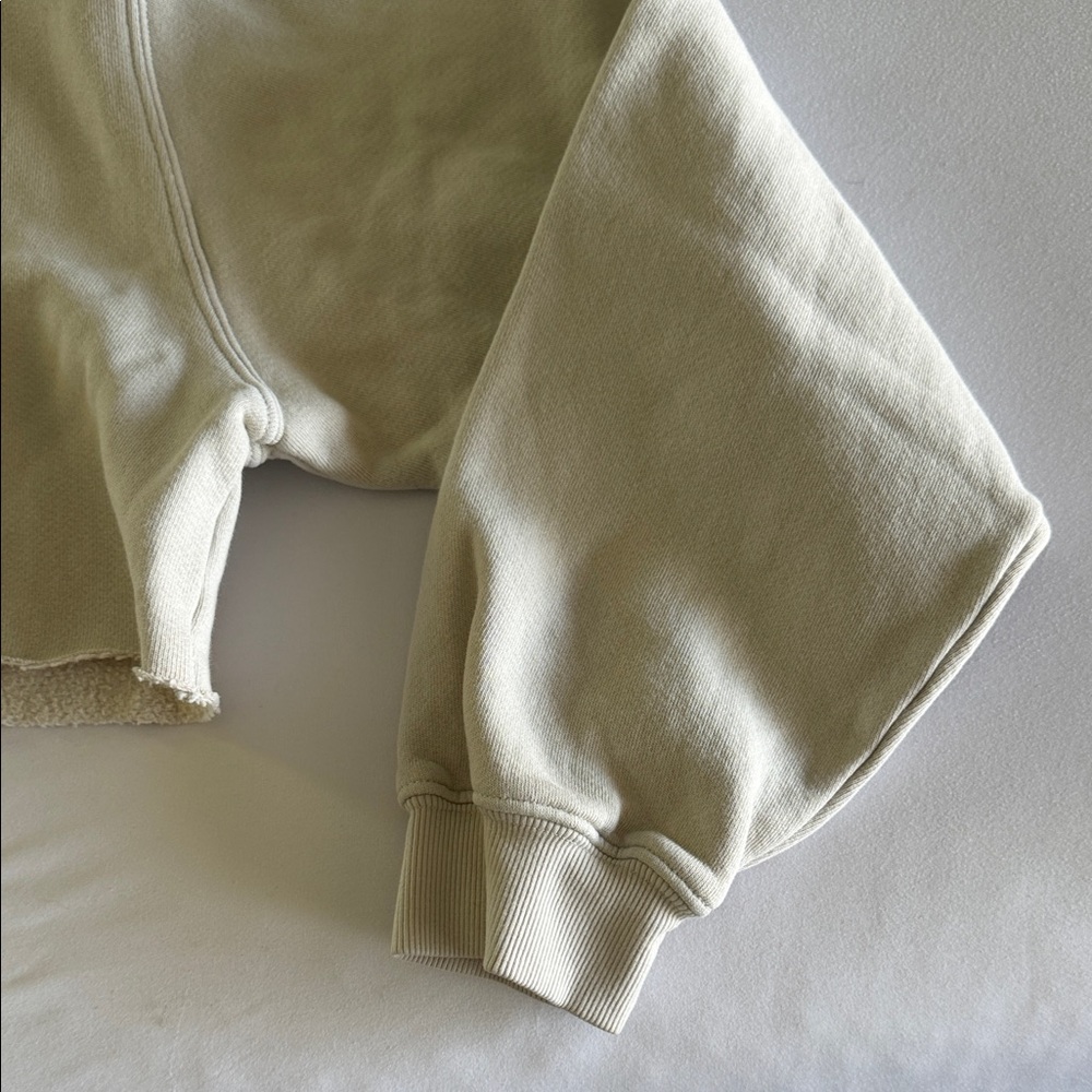 Joah Brown Cropped Crewneck Sweater in Light Cream - Picture 5 of 5